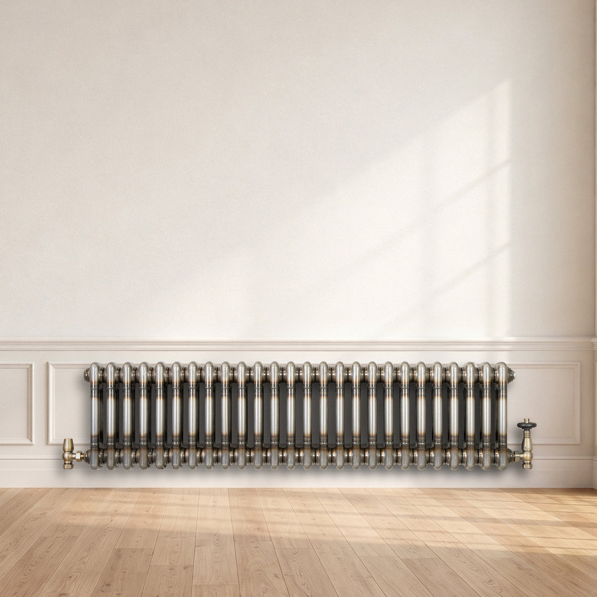 Traditional 2 Column Radiator - 300 x 1190mm - Raw Metal