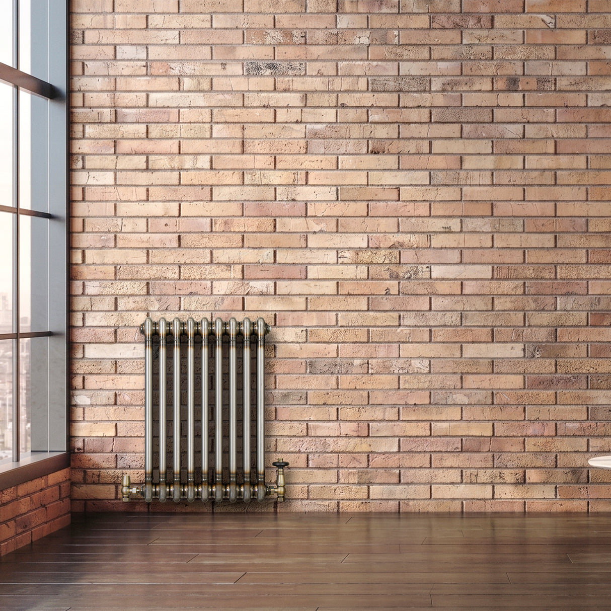 Traditional 2 Column Radiator - 600 x 425mm - Raw Metal