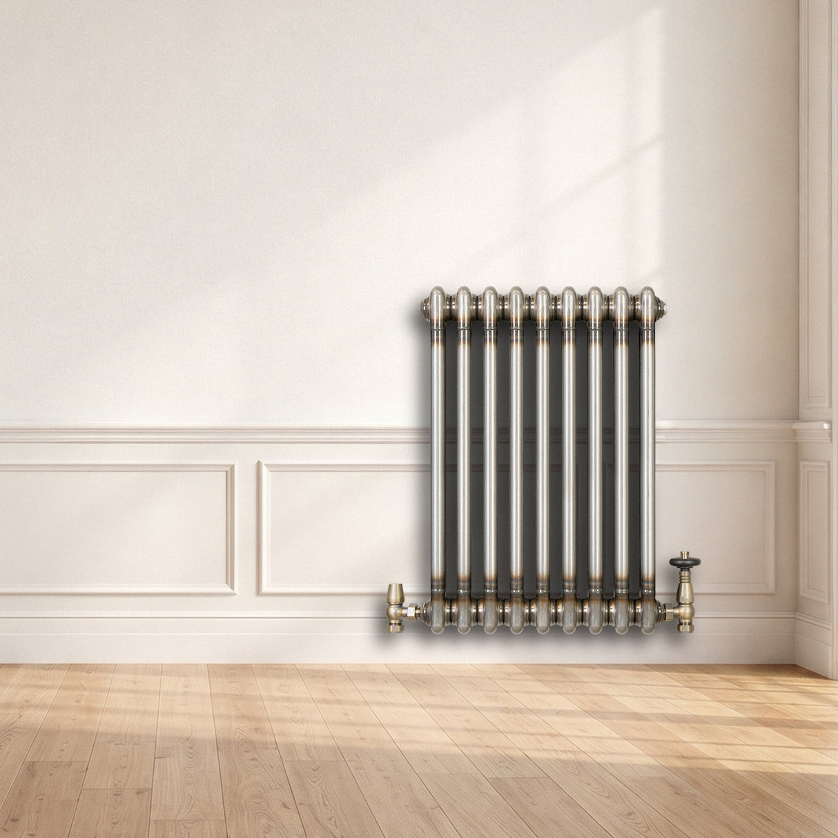 Traditional 2 Column Radiator - 600 x 425mm - Raw Metal