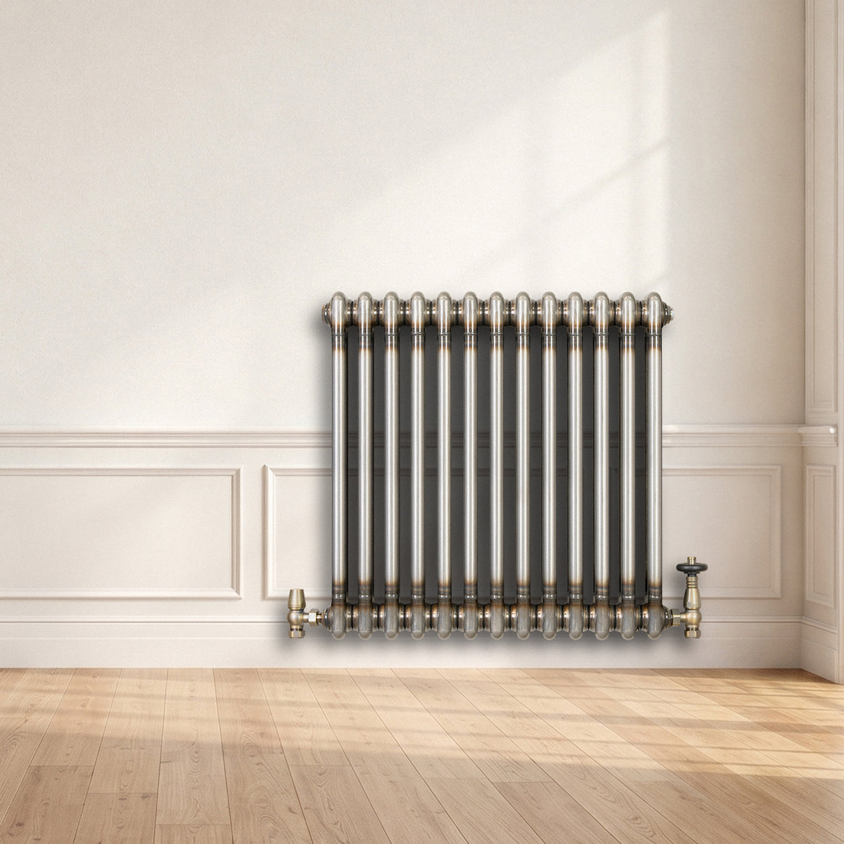 Traditional 2 Column Radiator - 600 x 605mm - Raw Metal