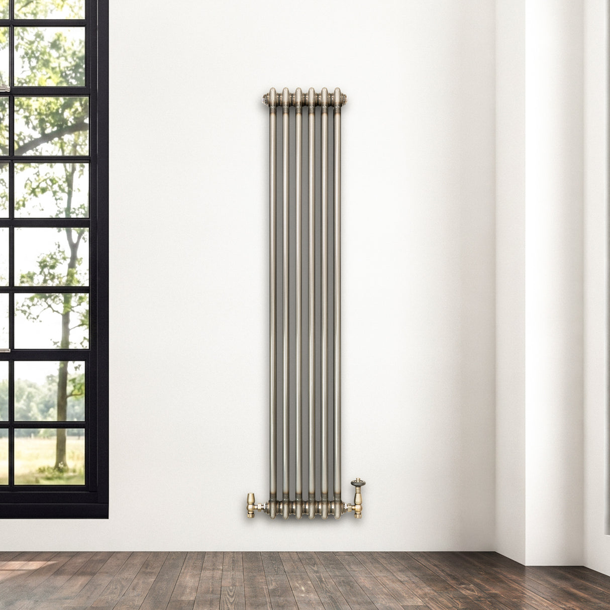 Traditional 2 Column Radiator - 1500 x 290mm - Raw Metal