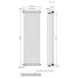 Traditional 2 Column Radiator - 1500 x 470mm - Raw Metal