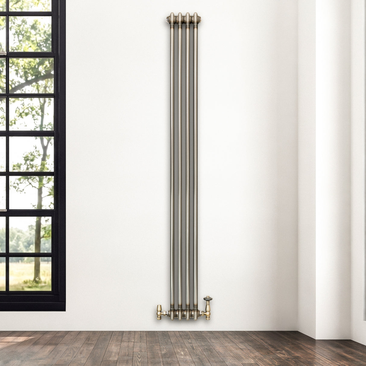 Traditional 2 Column Radiator - 1800 x 200mm - Raw Metal