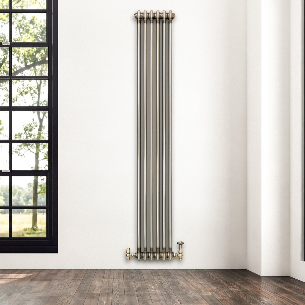 Traditional 2 Column Radiator - 1800 x 290mm - Raw Metal