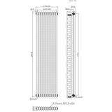 Traditional 2 Column Radiator - 1800 x 470mm - Raw Metal