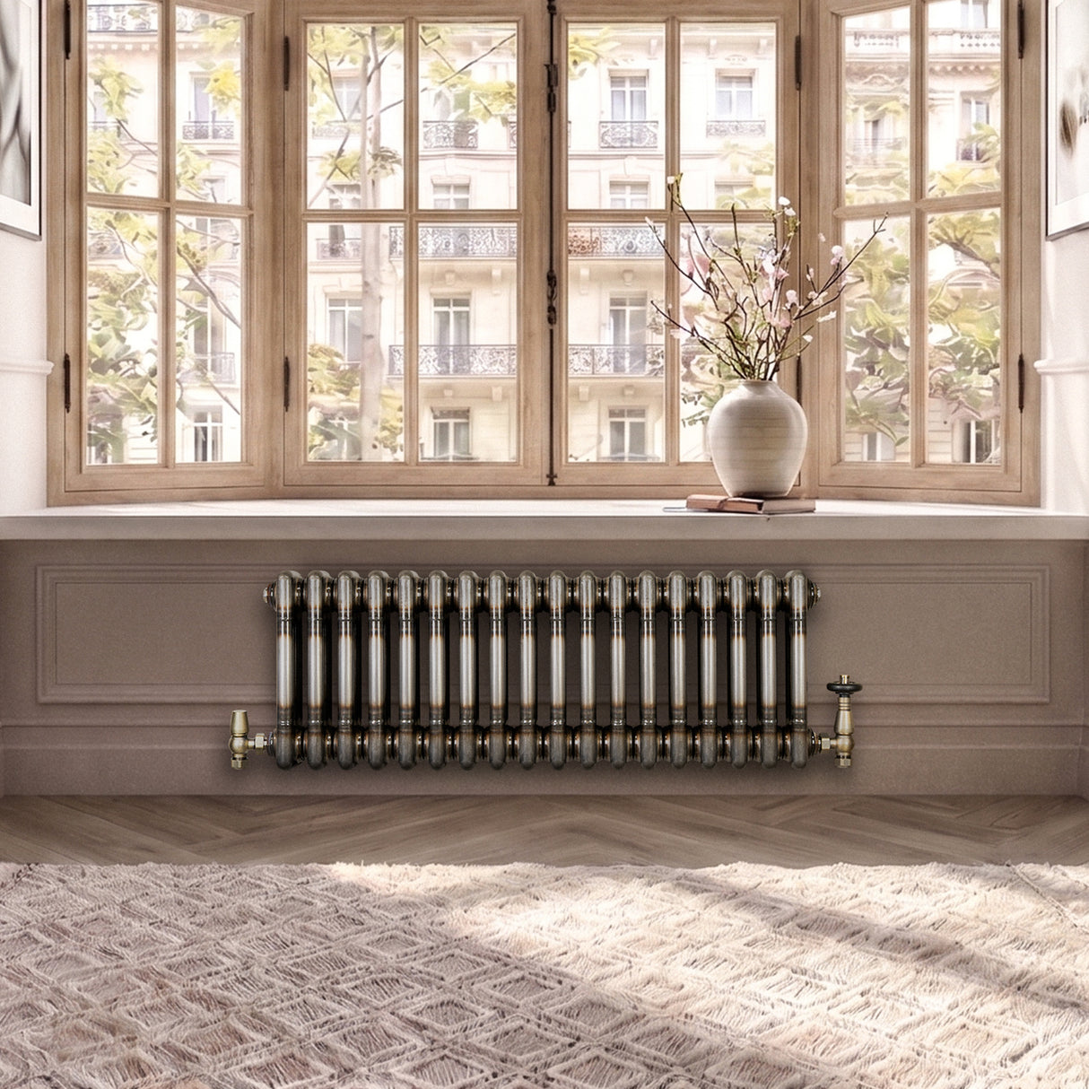 Traditional 3 Column Radiator - 300 x 650mm - Raw Metal