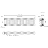 Traditional 3 Column Radiator - 300 x 1190mm - Raw Metal
