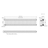 Traditional 3 Column Radiator - 300 x 1460mm - Raw Metal