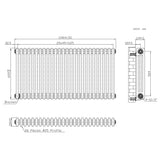 Traditional 3 Column Radiator - 600 x 1190mm - Raw Metal
