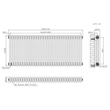 Traditional 3 Column Radiator - 600 x 1460mm - Raw Metal