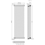 Traditional 3 Column Radiator - 1800 x 560mm - Raw Metal