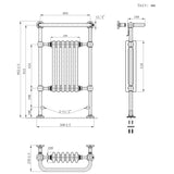 Traditional Heated Towel Rail Radiator – 950mm x 570mm  – White