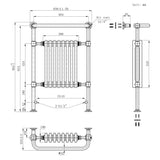 Traditional Heated Towel Rail Radiator – 950mm x 660mm  – White