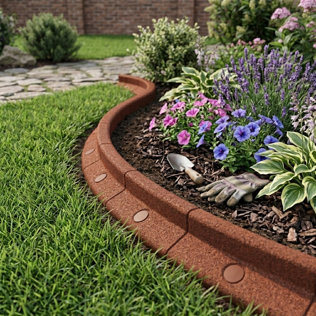 Flexible Lawn Edging 4 x 1.2m - Terracotta