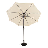 LED Tilt Parasol 2.7m With Tilt Base – Cream