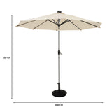 LED Tilt Parasol 2.7m With Tilt Base – Cream