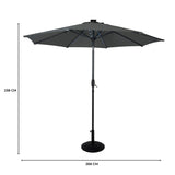 LED Tilt Parasol 2.7m With Tilt Base – Grey