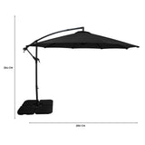 Cantilever Parasol 3m With Square Base – Black