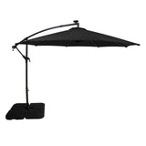 LED Cantilever Parasol 3m With Square Base – Black