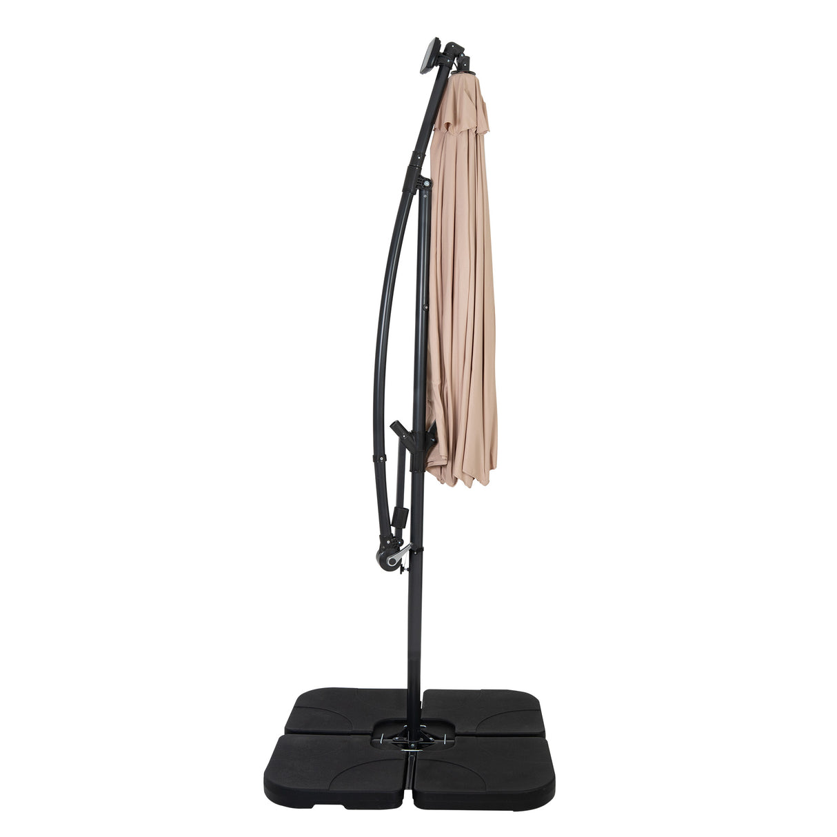 LED Cantilever Parasol 3m With Square Base – Beige