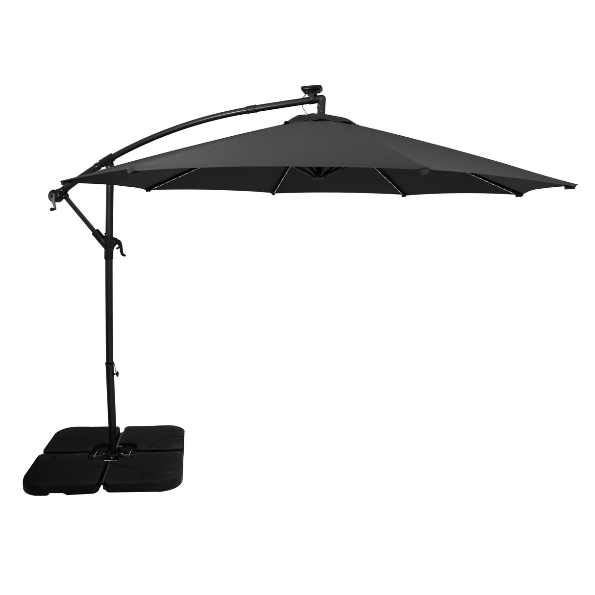 LED Cantilever Parasol 3m With Square Base – Grey
