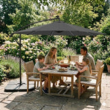 LED Cantilever Parasol 3m With Square Base – Grey