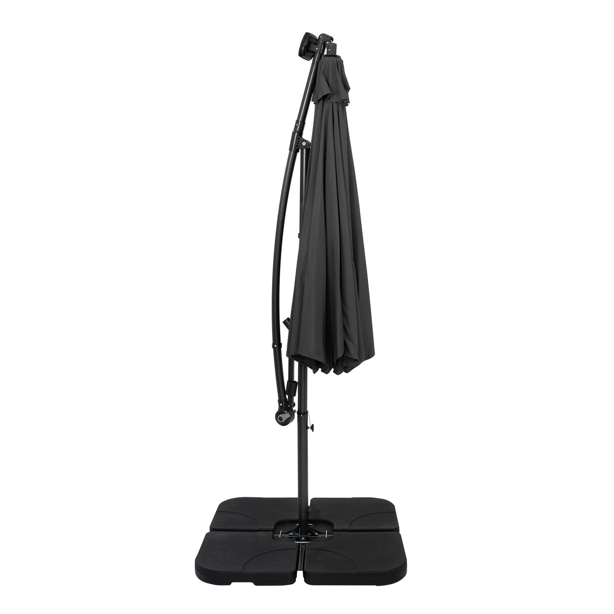 LED Cantilever Parasol 3m With Square Base – Grey