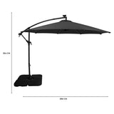 LED Cantilever Parasol 3m With Square Base – Grey