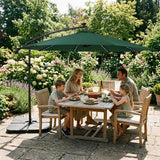 LED Cantilever Parasol 3m With Square Base – Green
