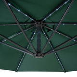 LED Cantilever Parasol 3m With Square Base – Green