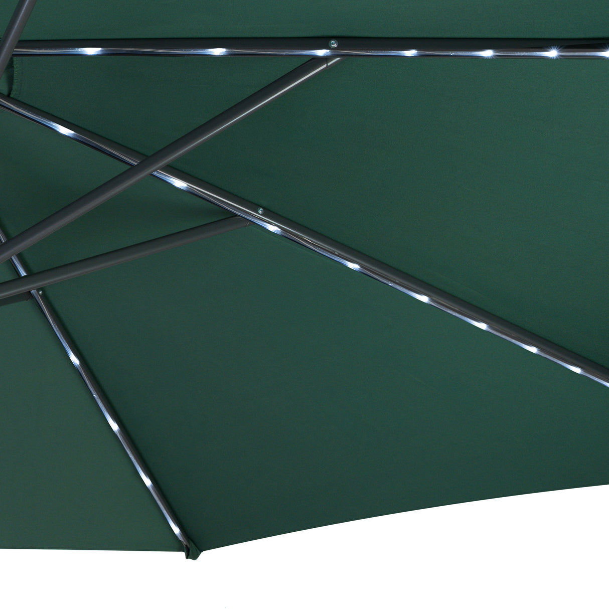 LED Cantilever Parasol 3m With Square Base – Green