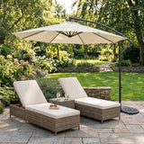 Cantilever Parasol 3m With Half Fan Base – Cream