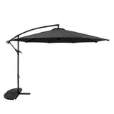 Cantilever Parasol 3m With Half Fan Base – Grey