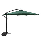 Cantilever Parasol 3m With Half Fan Base – Green