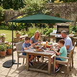 Cantilever Parasol 3m With Half Fan Base – Green
