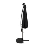 LED Cantilever Parasol 3m With Half Fan Base – Black