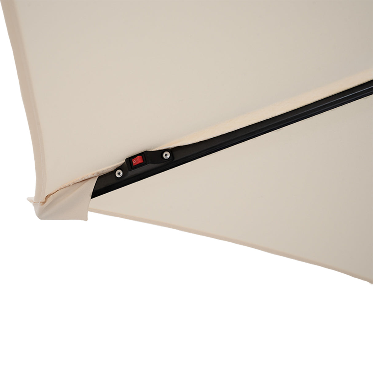 LED Cantilever Parasol 3m With Half Fan Base – Cream