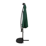 LED Cantilever Parasol 3m With Half Fan Base – Green