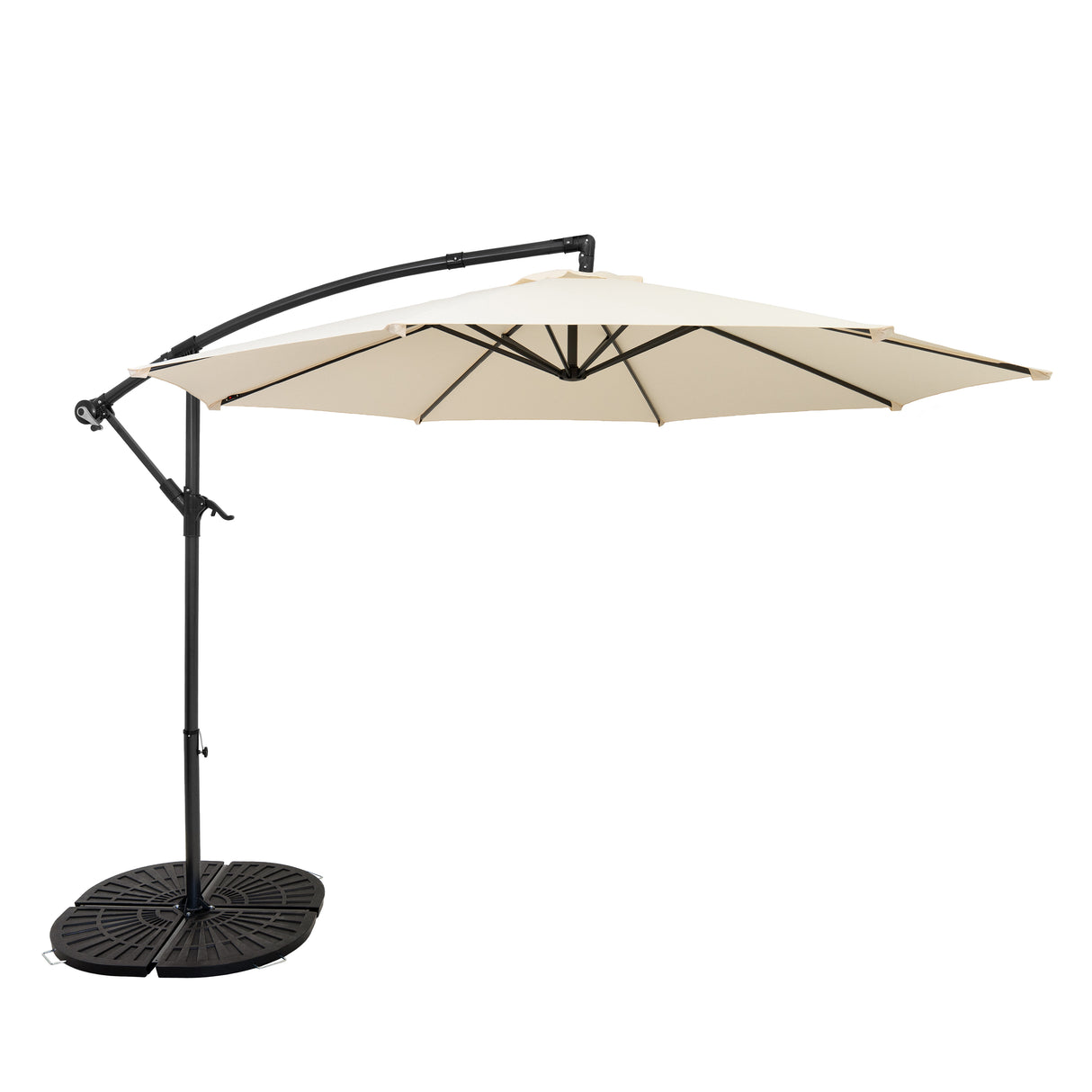 Cantilever Parasol 3m With Full Fan Base – Cream