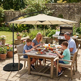 Cantilever Parasol 3m With Full Fan Base – Cream