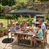 Cantilever Parasol 3m With Full Fan Base – Grey