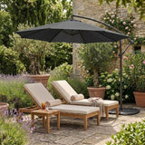 Cantilever Parasol 3m With Full Fan Base – Grey