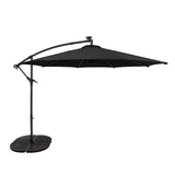 LED Cantilever Parasol 3m With Full Fan Base – Black