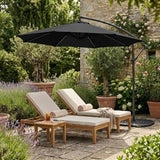 LED Cantilever Parasol 3m With Full Fan Base – Black