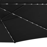 LED Cantilever Parasol 3m With Full Fan Base – Black