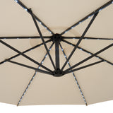 LED Cantilever Parasol 3m With Full Fan Base – Cream
