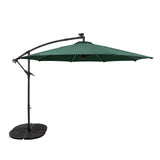 LED Cantilever Parasol 3m With Full Fan Base – Green