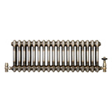 Traditional 2 Column Radiator & Valves – 300mm x 830mm - Raw Metal