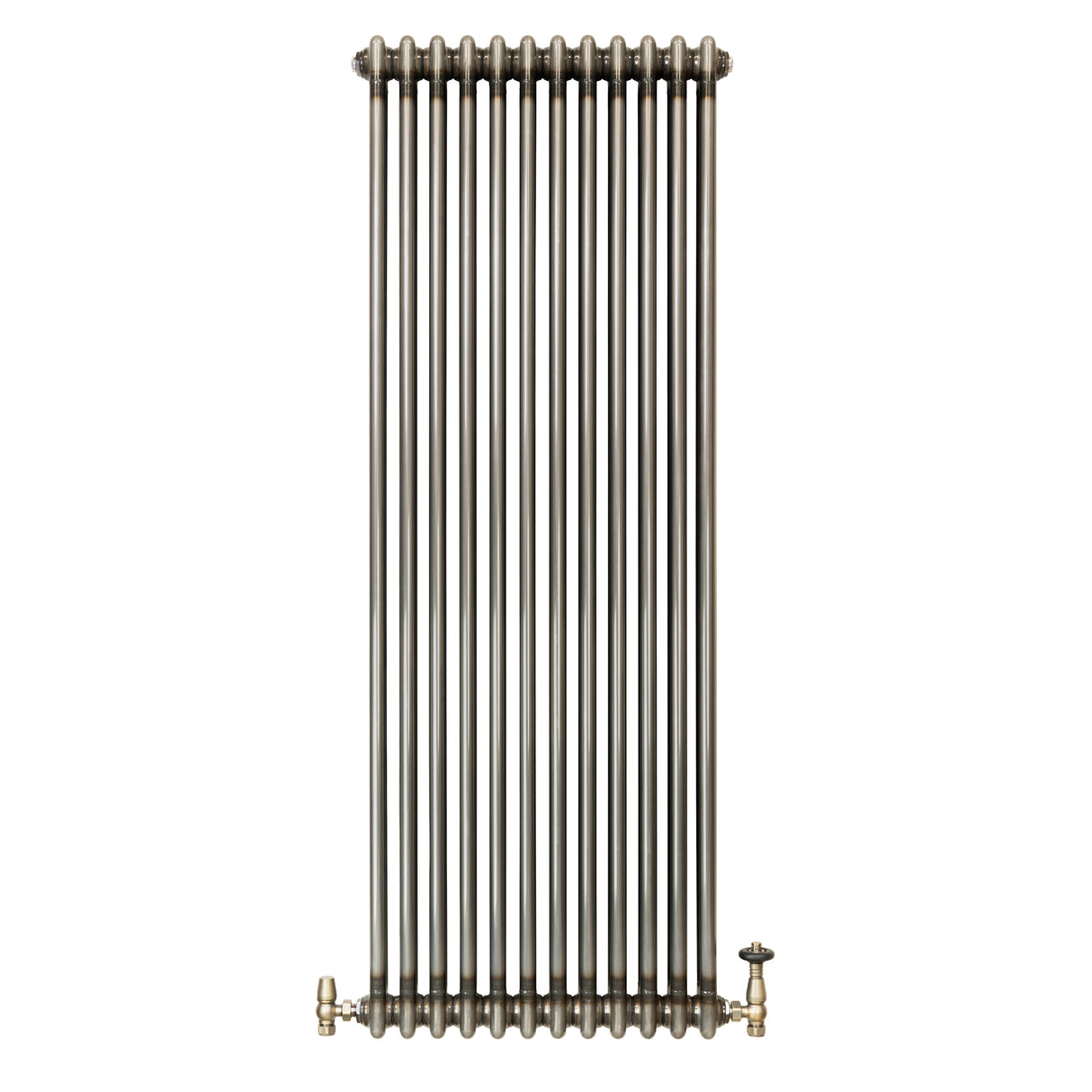 Traditional 2 Column Radiator & Valves – 1500mm x 560mm - Raw Metal