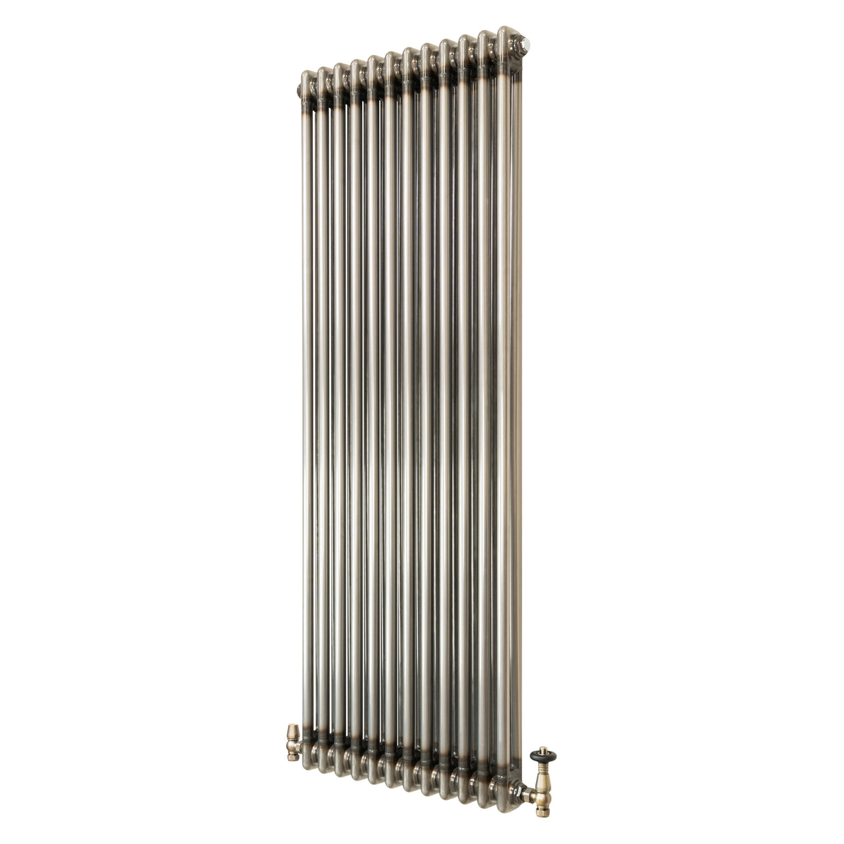 Traditional 2 Column Radiator & Valves - 1800mm x 560mm - Raw Metal
